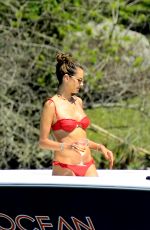 ALESSANDRA AMBROSIO in a Red Bikini on Holiday in Florianopolis 01/05/2020