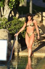 ALEXANDRA CANE in a Gold Bikini for Her Fitness App in Tenerife 01/06/2020