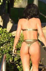 ALEXANDRA CANE in a Gold Bikini for Her Fitness App in Tenerife 01/06/2020
