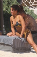 ALISHA WAINWRIGHT in Bikini at a Beach in Tulum 01/25/2020