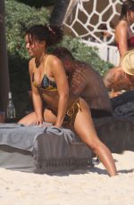 ALISHA WAINWRIGHT in Bikini at a Beach in Tulum 01/25/2020