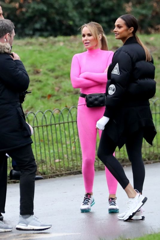 AMANDA HOLDEN and ALISHA DIXON on the Set of Britain