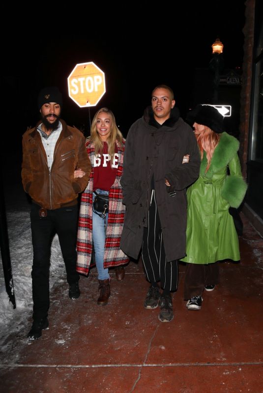 ASHLEE SIMPSON, RHODA and TRACEE ELLIS ROSS Out for Dinner in Aspen 12/27/2019