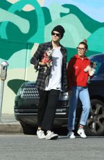 ASHLEY TISDALE and Christopher French Out with Their Dog on Los Angeles 01/18/2020