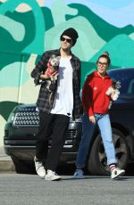 ASHLEY TISDALE and Christopher French Out with Their Dog on Los Angeles 01/18/2020