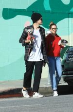 ASHLEY TISDALE and Christopher French Out with Their Dog on Los Angeles 01/18/2020