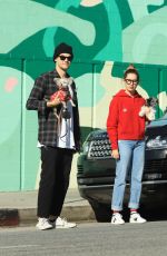 ASHLEY TISDALE and Christopher French Out with Their Dog on Los Angeles 01/18/2020
