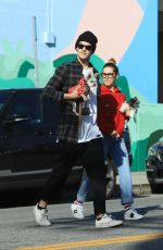 ASHLEY TISDALE and Christopher French Out with Their Dog on Los Angeles 01/18/2020
