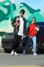 ASHLEY TISDALE and Christopher French Out with Their Dog on Los Angeles 01/18/2020
