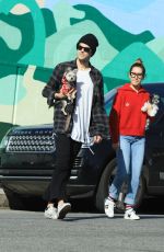 ASHLEY TISDALE and Christopher French Out with Their Dog on Los Angeles 01/18/2020