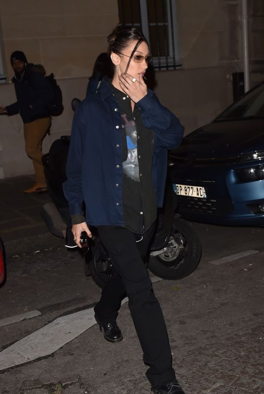 BELLA HADID Arrives at Jacquemus Fitting at Paris Fashion Week 01/16/2020