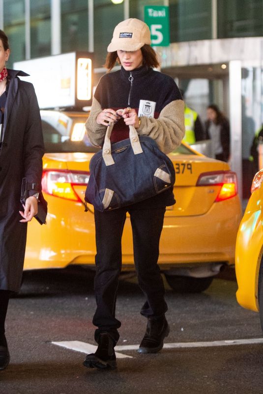 BELLA HADID at JFK Airport in New York 01/23/2020