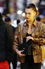BELLA HADID in a Snakeskin Jacket Out in New York 01/12/2020