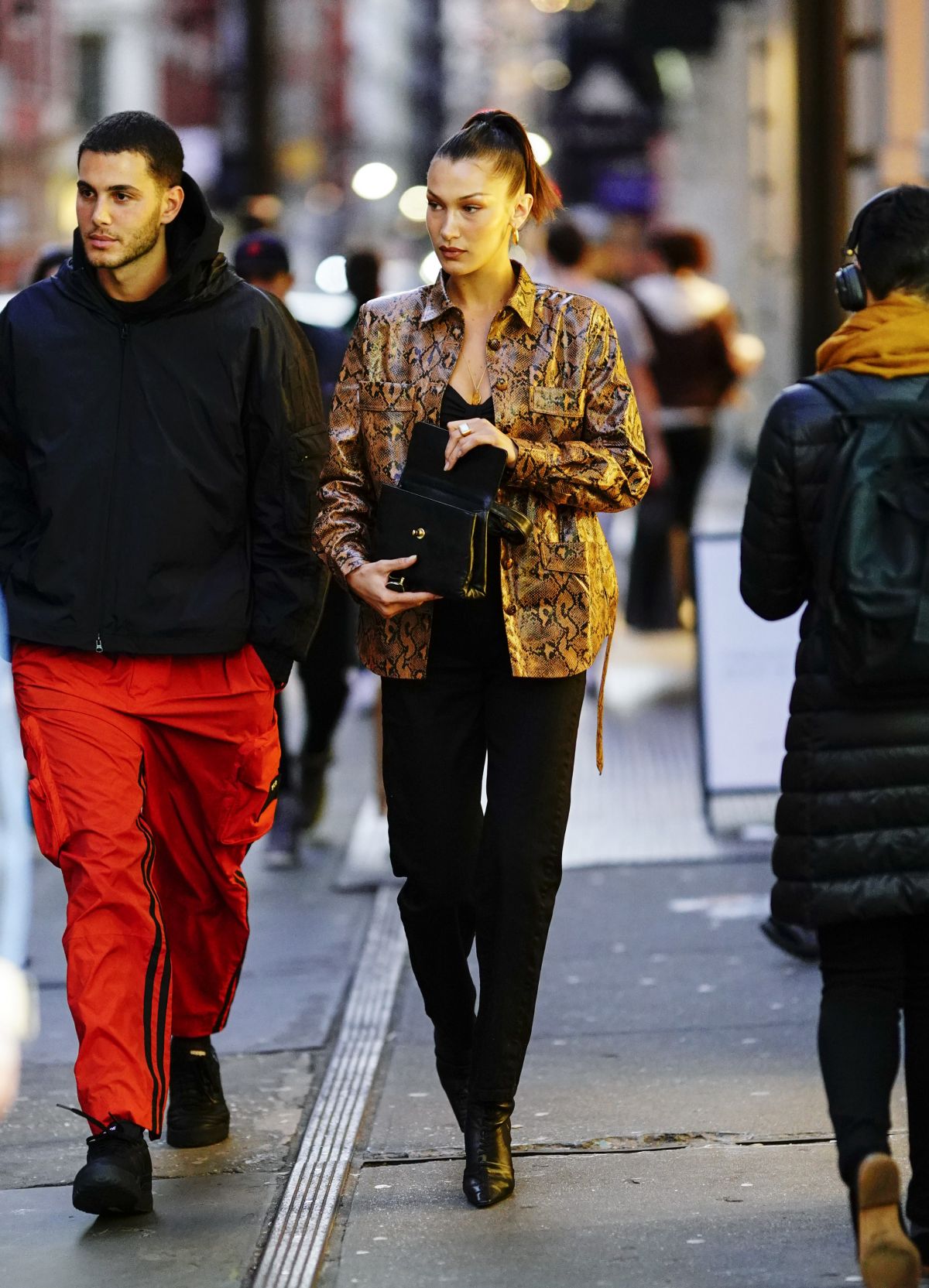 BELLA HADID in a Snakeskin Jacket Out in New York 01/12/2020 – HawtCelebs