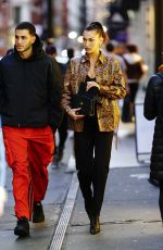 BELLA HADID in a Snakeskin Jacket Out in New York 01/12/2020