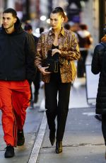 BELLA HADID in a Snakeskin Jacket Out in New York 01/12/2020