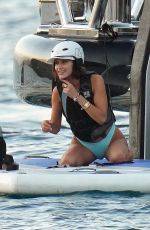 BELLA HADID in Bikini at a Yacht in St. Barts 01/01/2020
