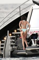 BELLA HADID in Bikini at a Yacht in St. Barts 01/01/2020