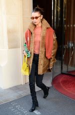 BELLA HADID Leaves Her Hotel in Paris 01/20/2020