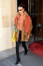 BELLA HADID Leaves Her Hotel in Paris 01/20/2020