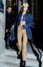 BELLA HADID Leaves Jean Paul Gaultier Fashion Show in Paris 01/22/2020