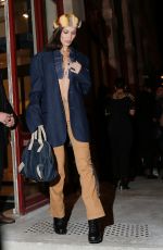 BELLA HADID Leaves Jean Paul Gaultier Fashion Show in Paris 01/22/2020