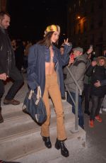 BELLA HADID Leaves Jean Paul Gaultier Fashion Show in Paris 01/22/2020