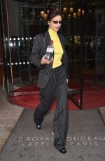 BELLA HADID Leaves Royal Monceau Hotel in Paris 01/17/2020