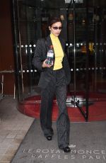 BELLA HADID Leaves Royal Monceau Hotel in Paris 01/17/2020