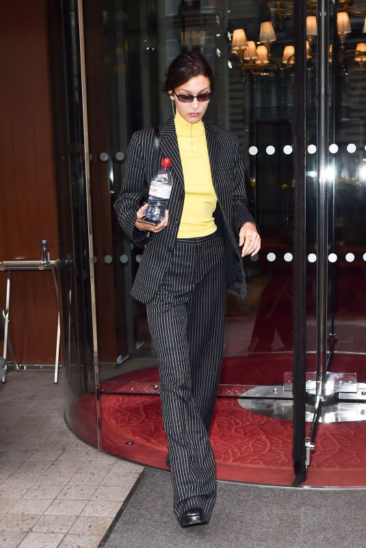 BELLA HADID Leaves Royal Monceau Hotel in Paris 01/17/2020