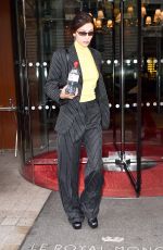 BELLA HADID Leaves Royal Monceau Hotel in Paris 01/17/2020