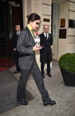 BELLA HADID Leaves Royal Monceau Hotel in Paris 01/17/2020