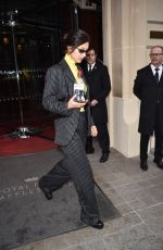 BELLA HADID Leaves Royal Monceau Hotel in Paris 01/17/2020