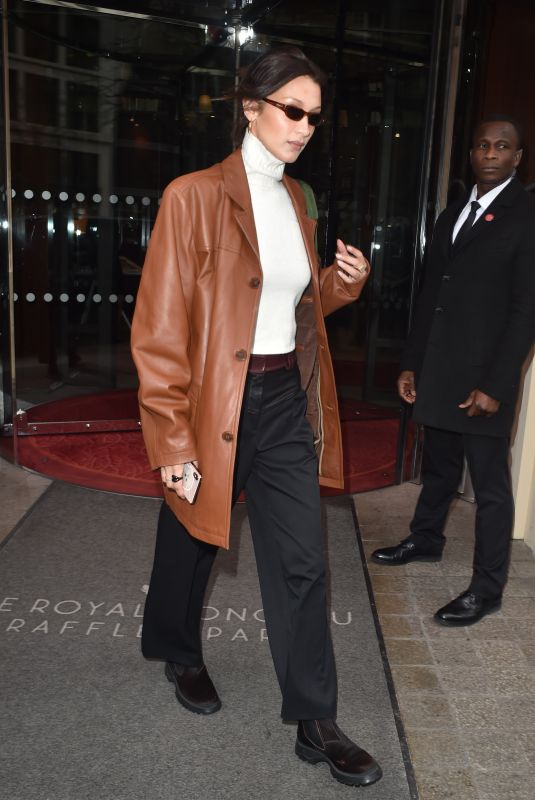 BELLA HADID Out and About in Paris 01/14/2020