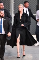 CHARLIZE THERON Arrives at Jimmy Kimmel Live in Hollywood 01/15/2020