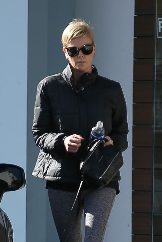 CHARLIZE THERON Leaves a Gym in Beverly Hills 01/07/2020