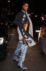 CINDY BRUNA Leaves Jean-Paul Gaultier Show at Paris Fashion Week 01/22/2020