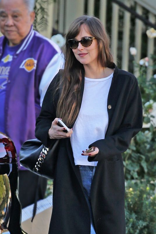 DAKOTA JOHNSON Leaves San Vicente Bungalows in West Hollywood 01/07/2020