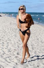 DEVON WINDSOR in Bikini with Her Dog on the Beach in Miami 01/17/2020