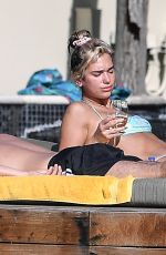 DUA LIPA in Bikini at a Pool in Miami 01/04/2020