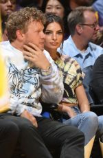 EMILY RATAJKOWSKI and Sebastian Bear McClard at Cleveland Cavaliers vs LA Lakers Game in Los Angeles 01/13/2020