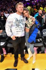 EMILY RATAJKOWSKI and Sebastian Bear McClard at Cleveland Cavaliers vs LA Lakers Game in Los Angeles 01/13/2020