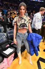 EMILY RATAJKOWSKI and Sebastian Bear McClard at Cleveland Cavaliers vs LA Lakers Game in Los Angeles 01/13/2020