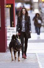 EMILY RATAJKOWSKI Out with Her Dog in New York 01/29/2020