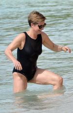 EMMA FORBES in a Black Swimsuit at a Beach in Barbados 01/01/2020