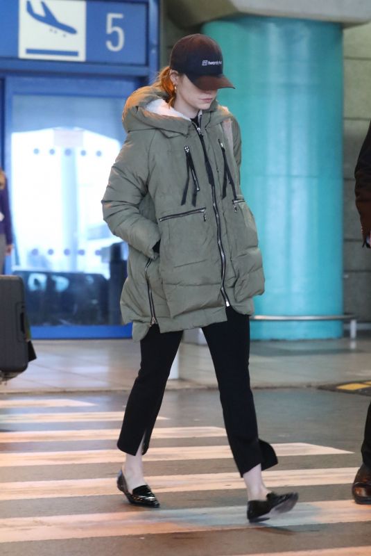 EMMA STONE Arrives at Athens International Airport 01/27/2020