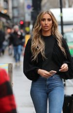 FERNE MCCANN in Ripped Denim Out and About in London 01/30/2020