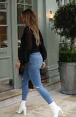 FERNE MCCANN in Ripped Denim Out and About in London 01/30/2020