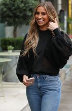 FERNE MCCANN in Ripped Denim Out and About in London 01/30/2020