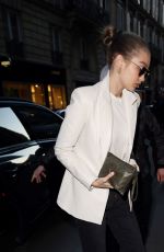 GIGI HADID Arrives at Chanel Fitting at Paris Fashion Week 01/17/2020